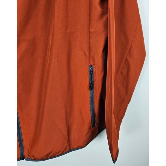 All In Motion Men Jacket Size XL Lightweight Water Repellent Rust/Orange Hooded - Picture 6 of 11